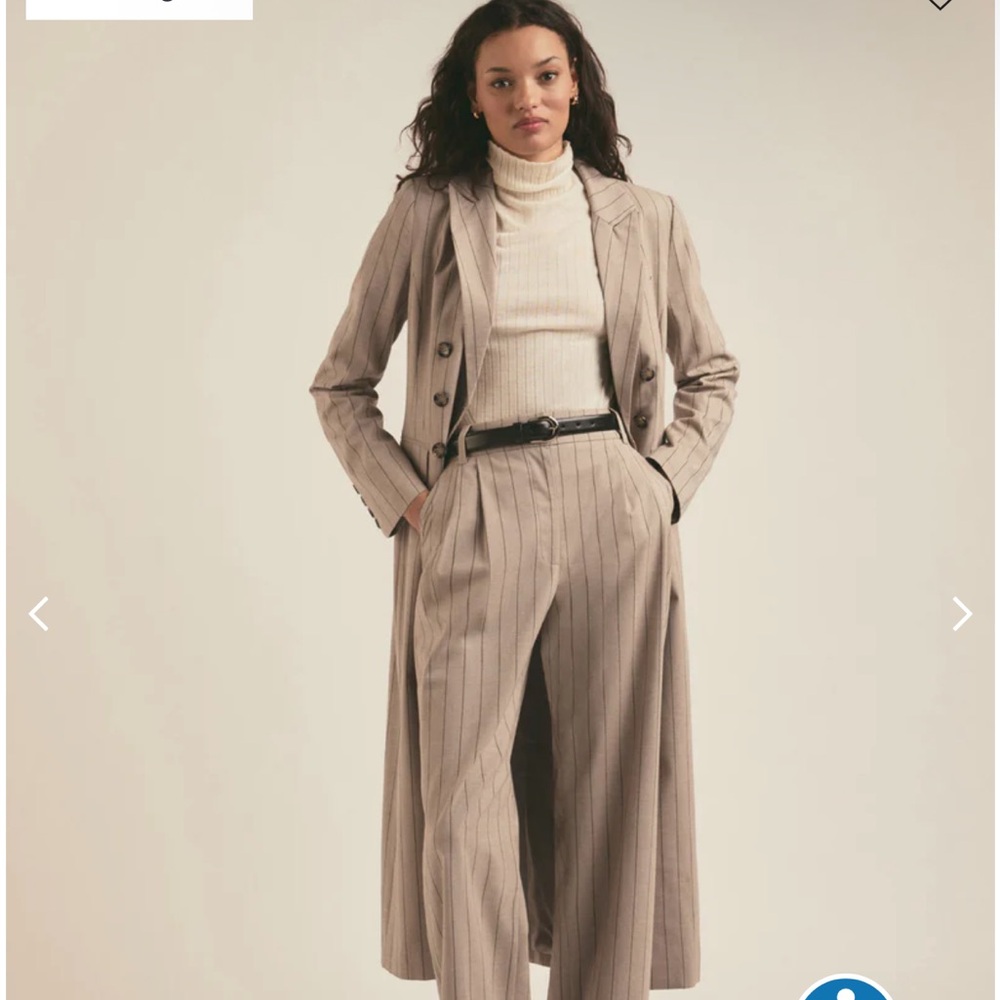 Favorite Daughter Beige Pinstripe Dream pants